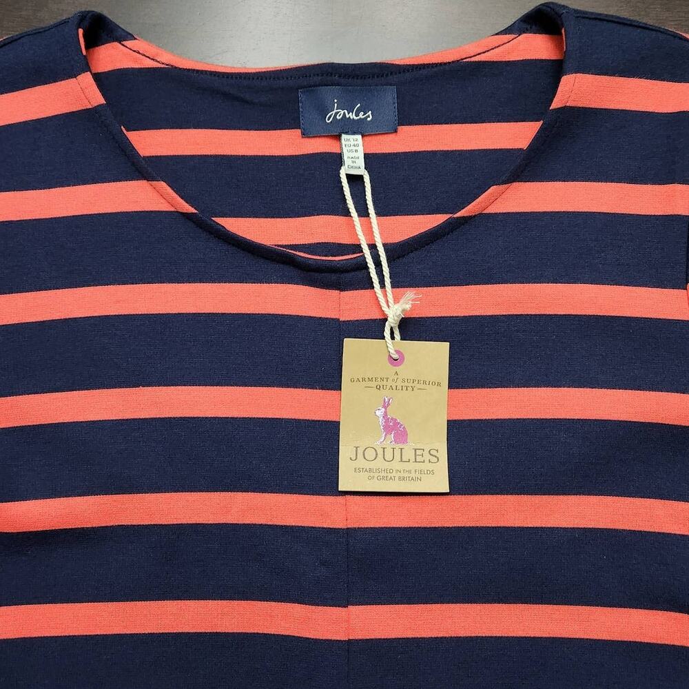 NWT Joules Edith Dress Navy Red Stripe Size 8 - Picture 4 of 6